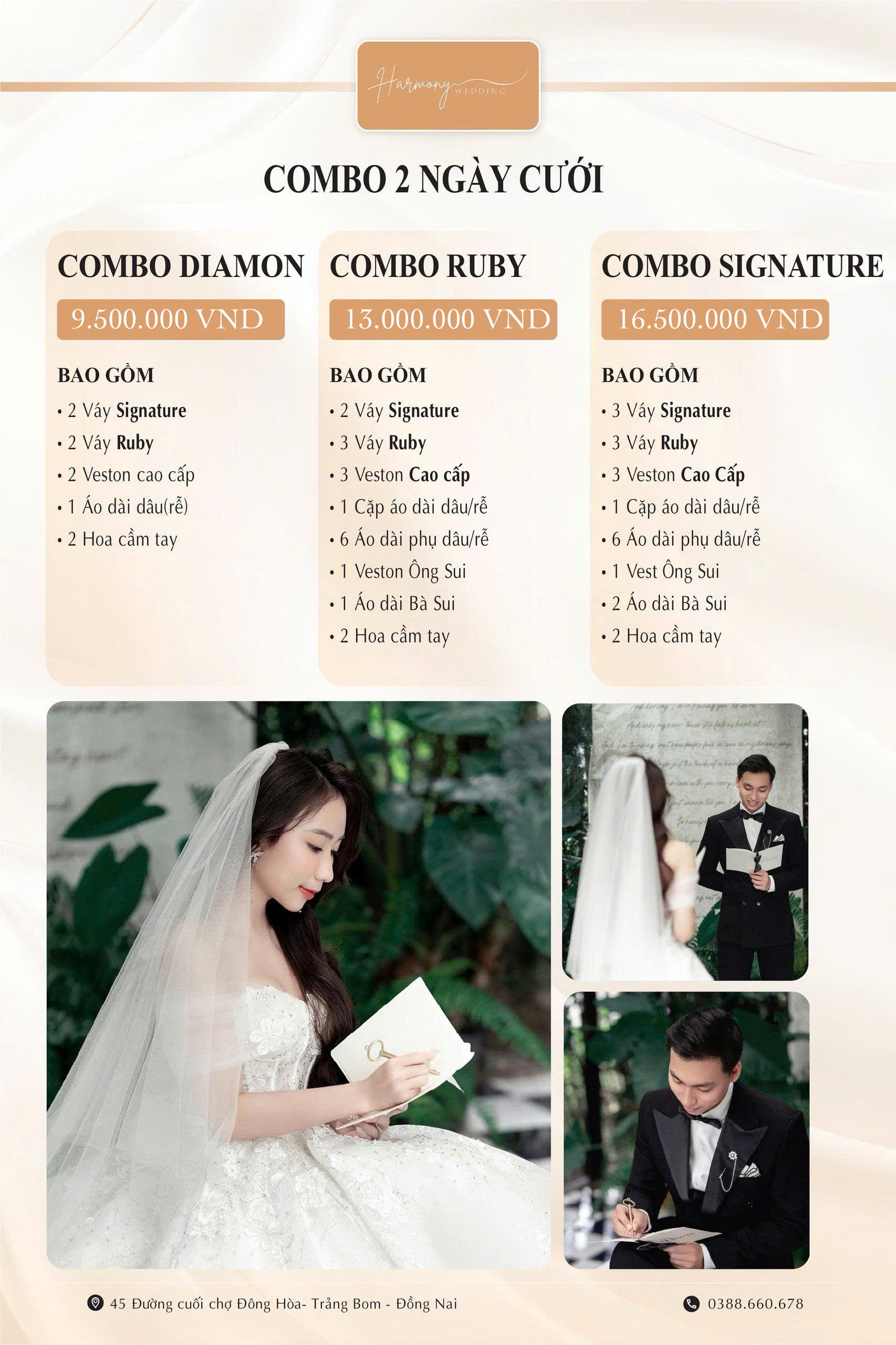 Bảng giá dịch vụ Harmony Wedding - Trang 1