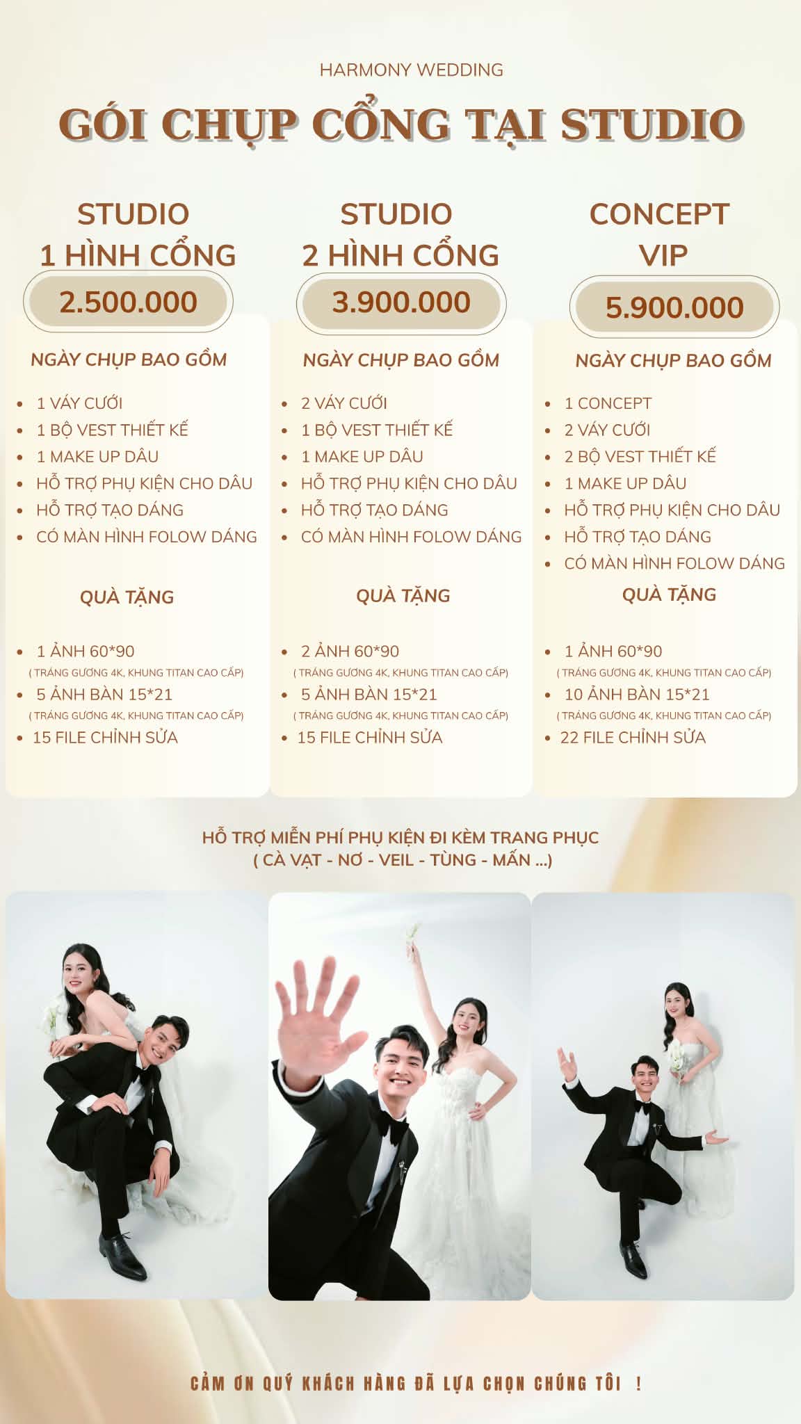 Gói chụp ảnh cổng cưới tại Studio - Harmony Wedding