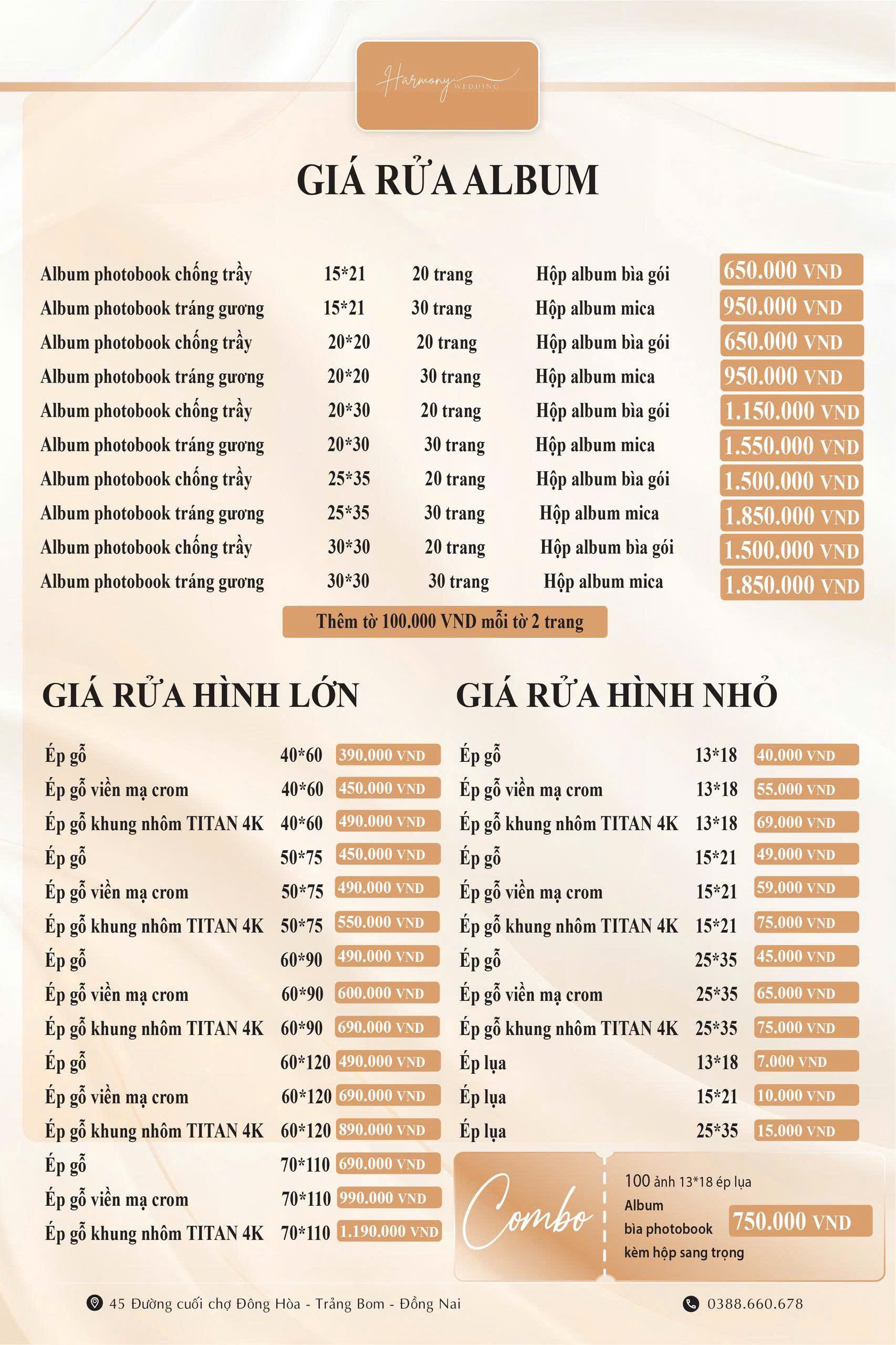 Bảng giá dịch vụ Harmony Wedding - Trang 12