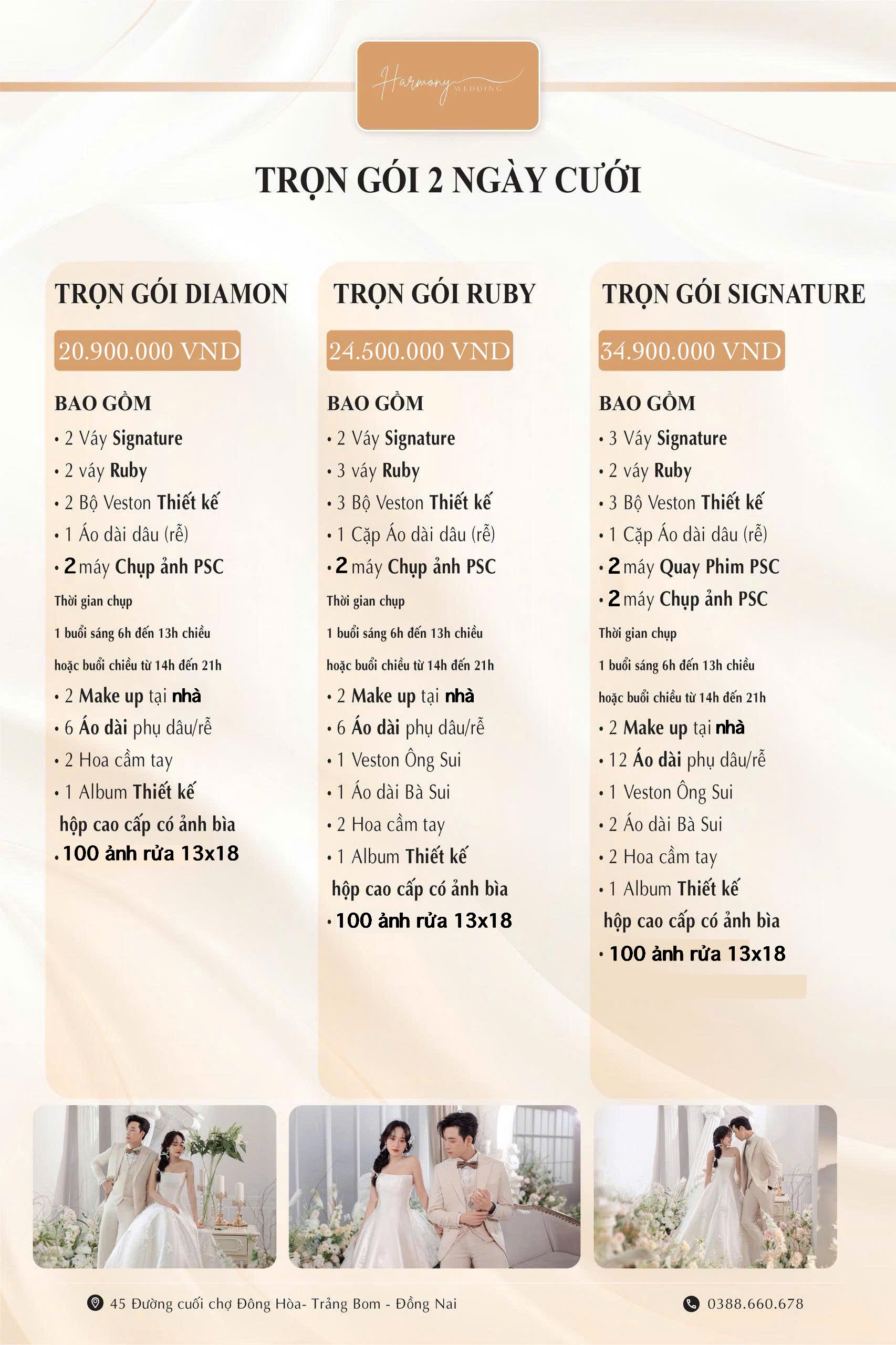 Bảng giá dịch vụ Harmony Wedding - Trang 2