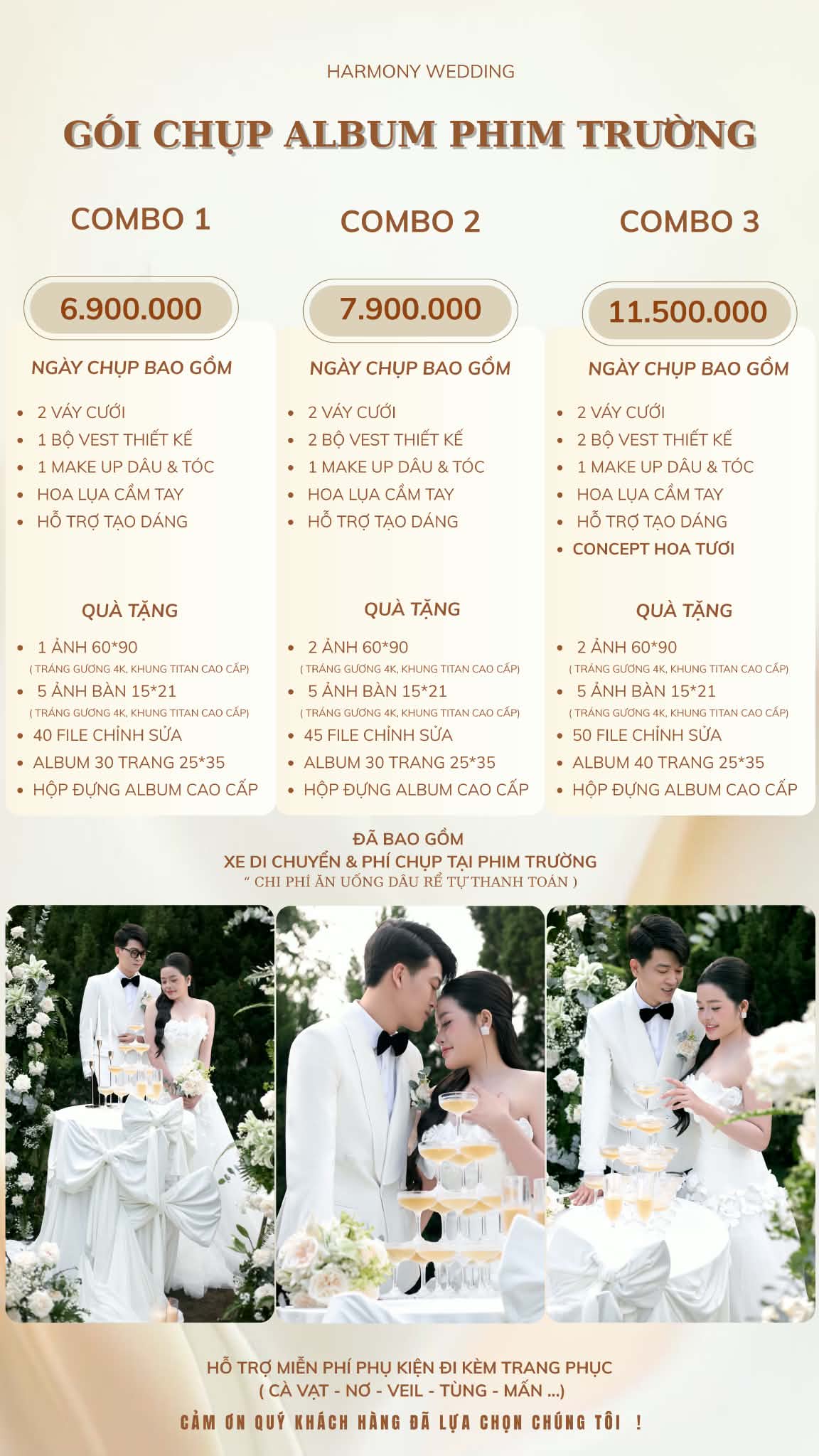 Gói chụp album cưới phim trường - Harmony Wedding
