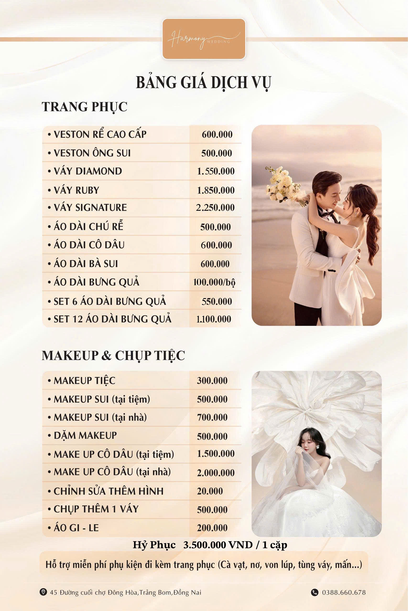 Bảng giá dịch vụ Harmony Wedding - Trang 7