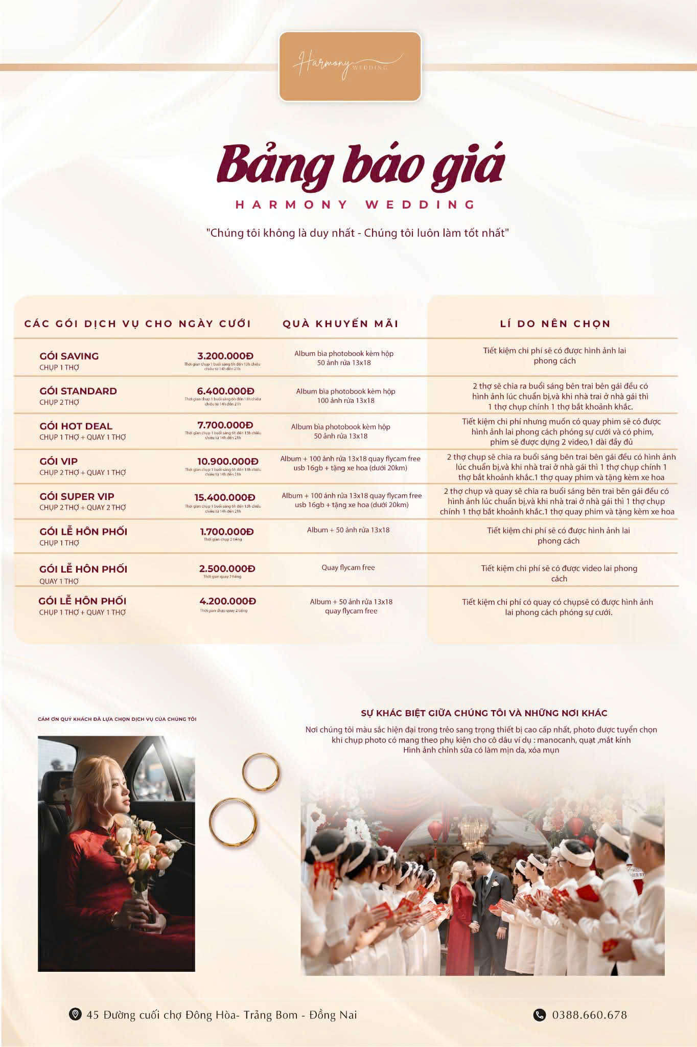 Bảng giá dịch vụ Harmony Wedding - Trang 8