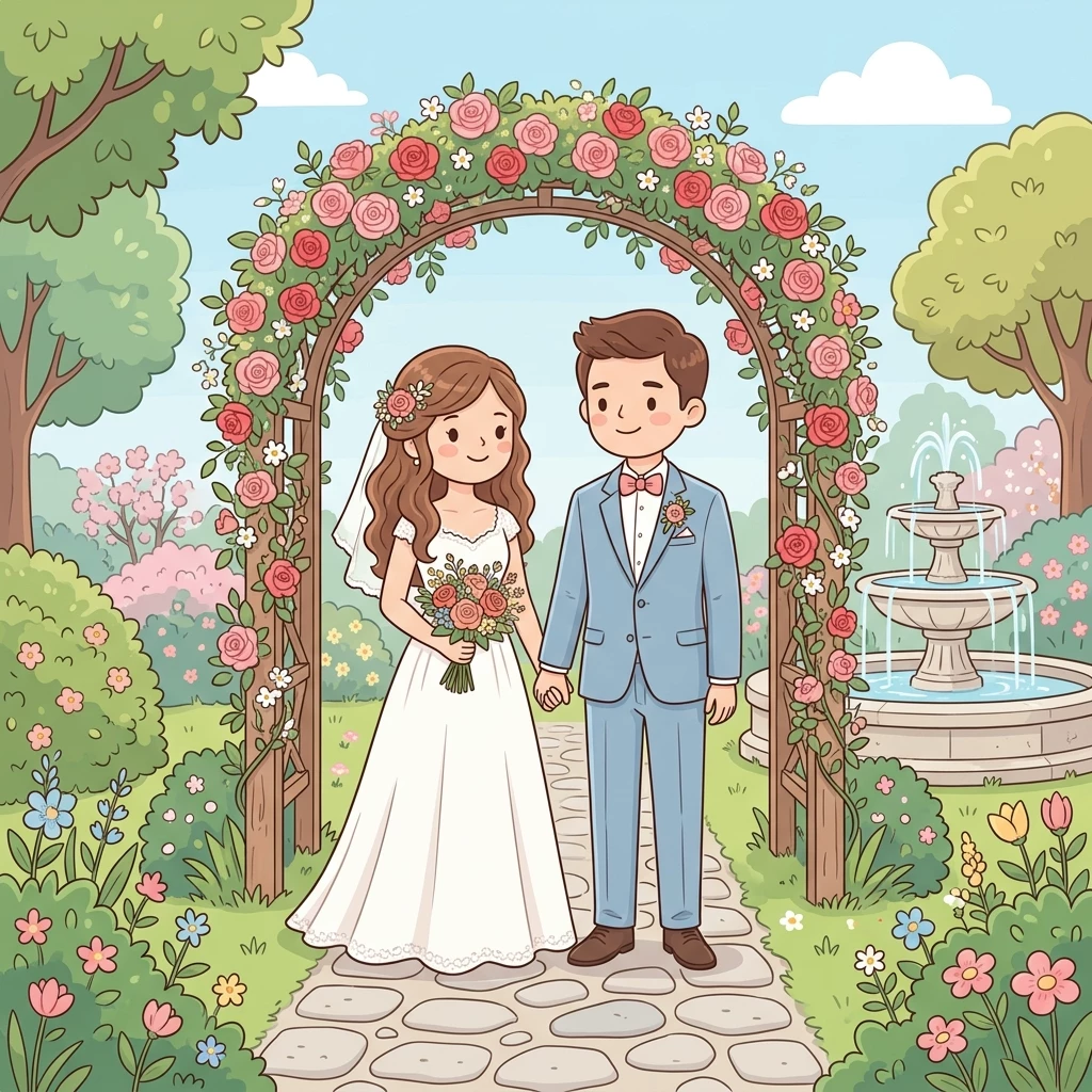 Cặp đôi bên vòm hoa hồng lãng mạn tại Vũ Garden Bình Dương