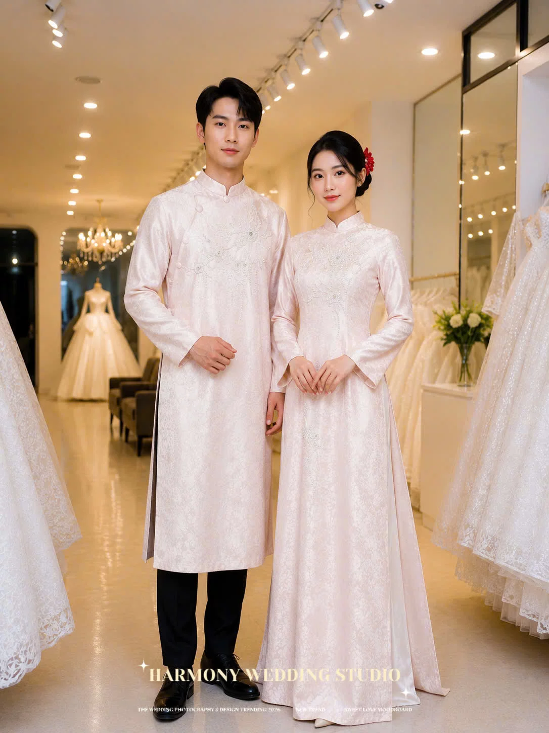 Mẫu áo dài thiết kế cao cấp Harmony Wedding - Hình 4