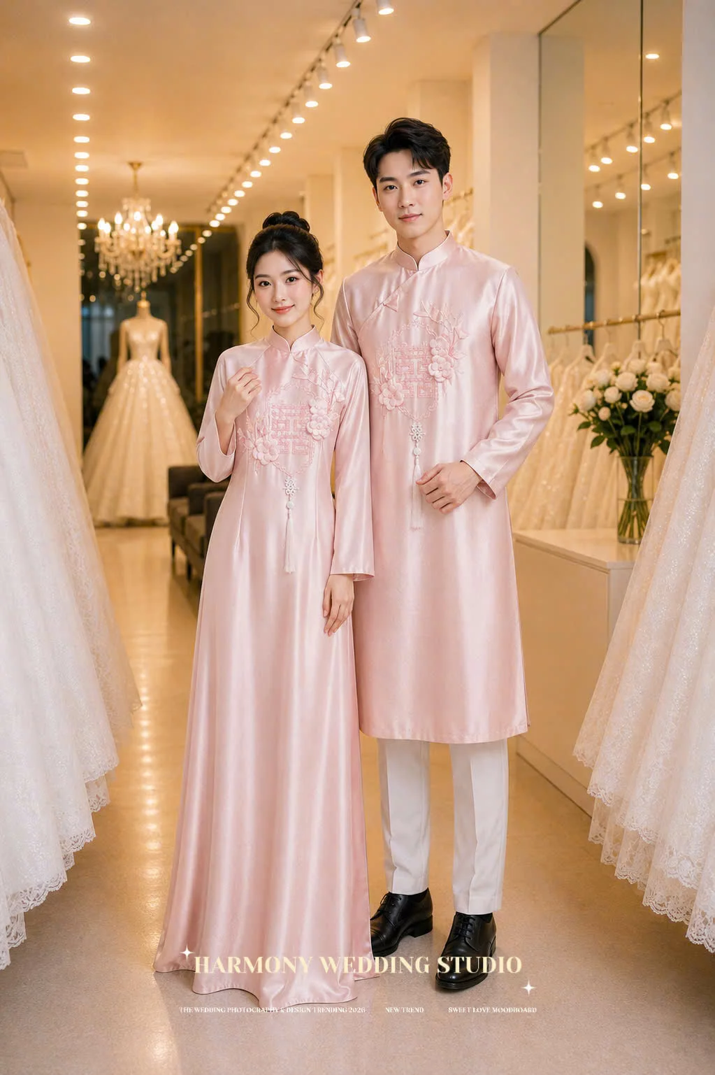 Mẫu áo dài thiết kế cao cấp Harmony Wedding - Hình 5