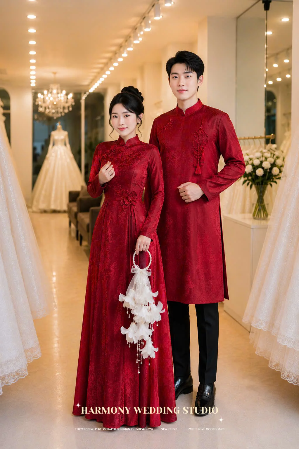 Mẫu áo dài thiết kế cao cấp Harmony Wedding - Hình 12