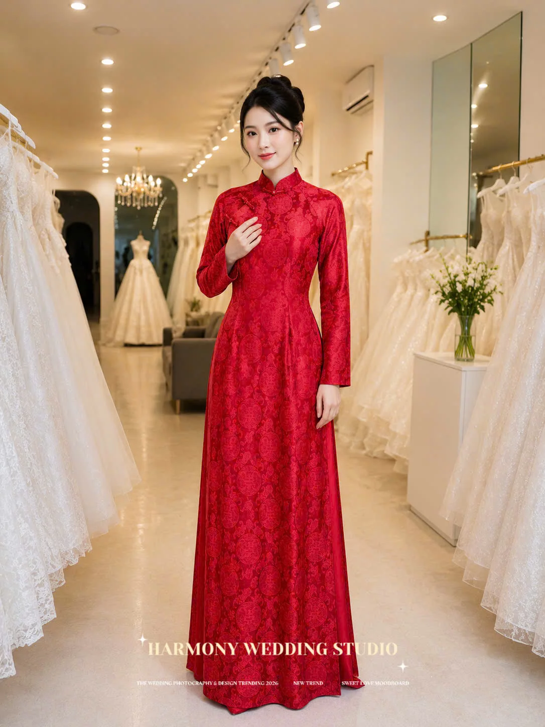 Mẫu áo dài thiết kế cao cấp Harmony Wedding - Hình 13