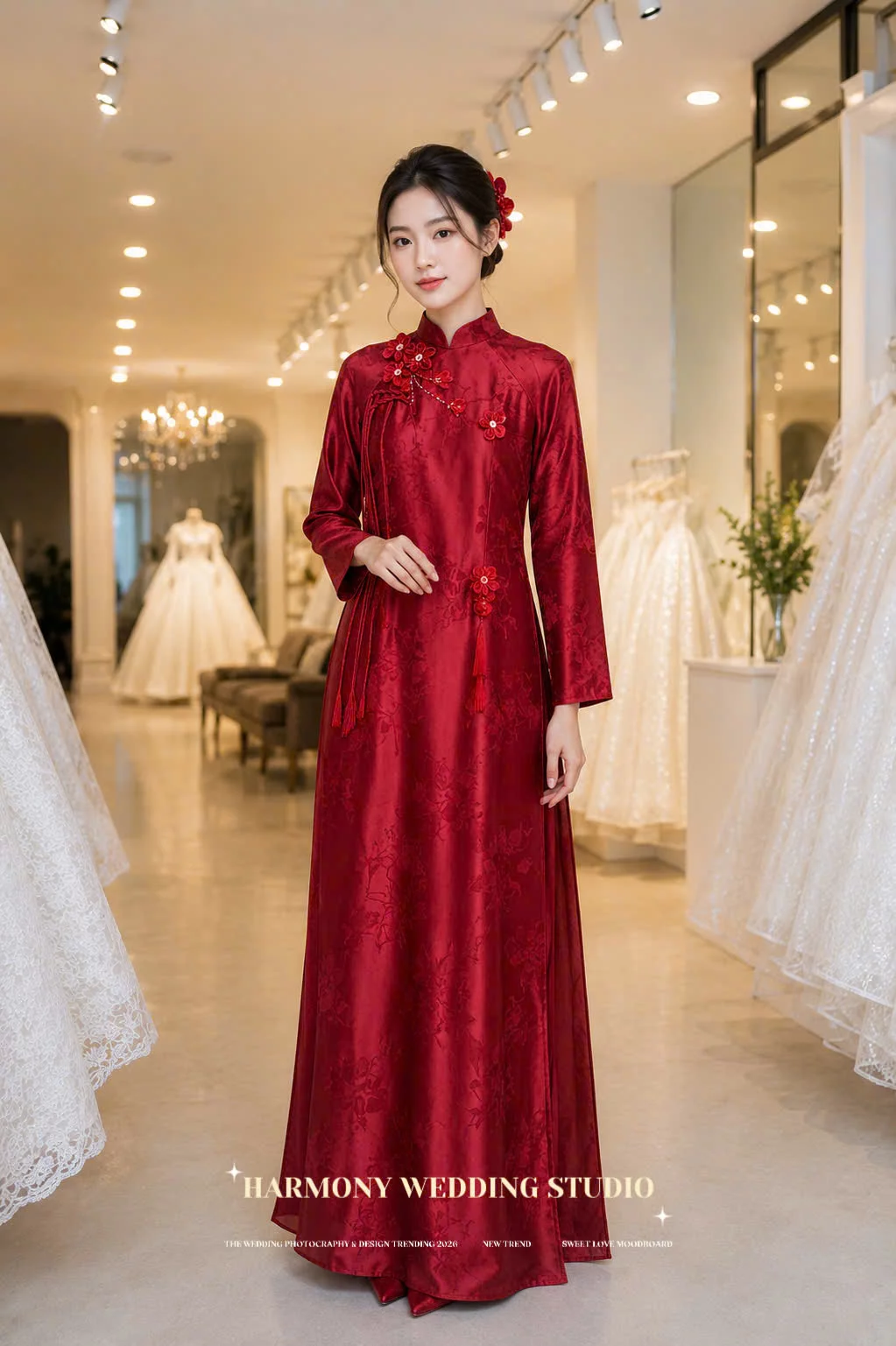 Mẫu áo dài thiết kế cao cấp Harmony Wedding - Hình 14
