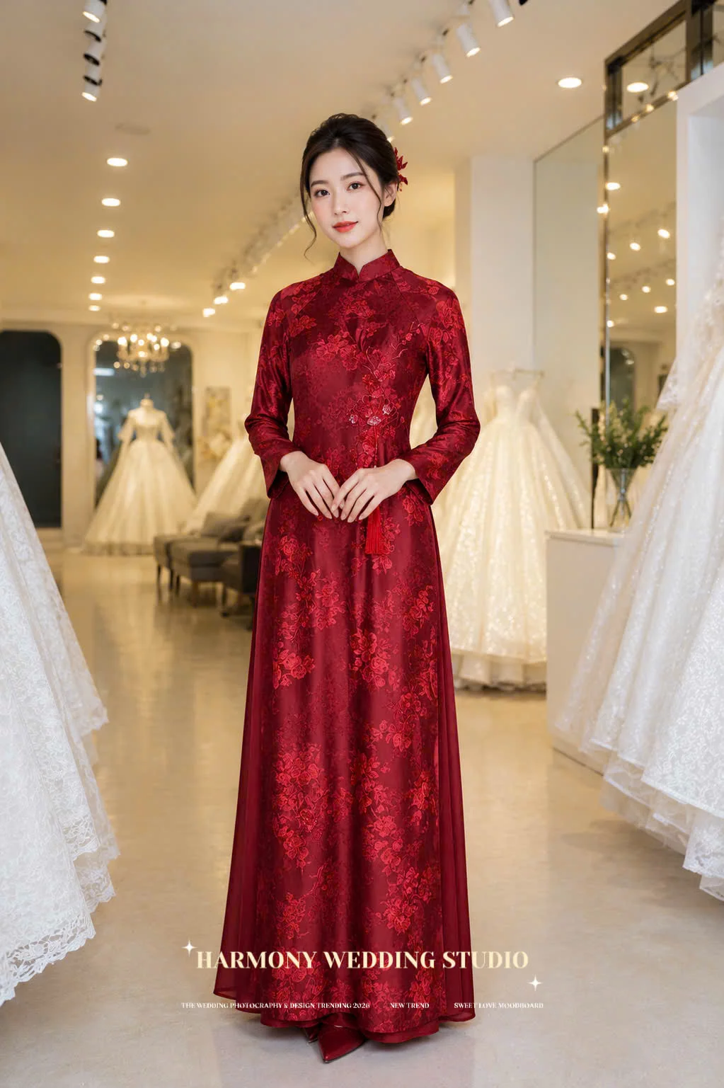 Mẫu áo dài thiết kế cao cấp Harmony Wedding - Hình 15