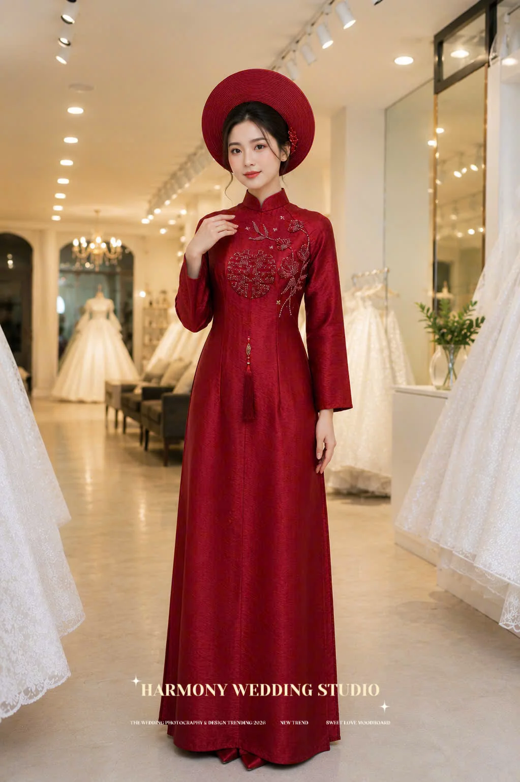 Mẫu áo dài thiết kế cao cấp Harmony Wedding - Hình 16
