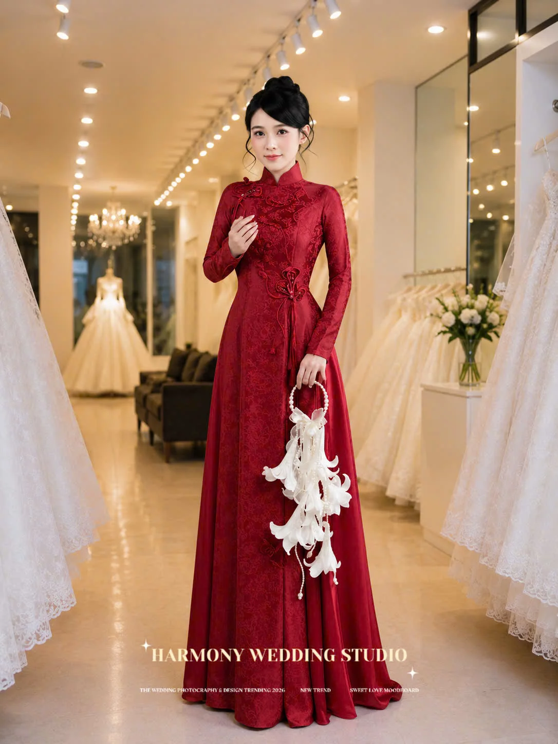 Mẫu áo dài thiết kế cao cấp Harmony Wedding - Hình 18