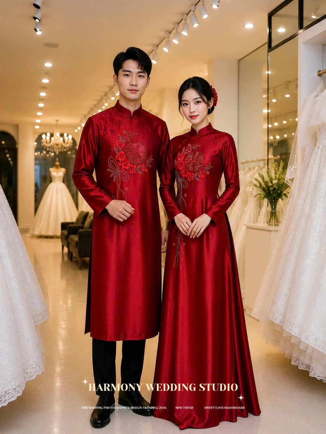 Mẫu áo dài thiết kế cao cấp Harmony Wedding - Hình 20