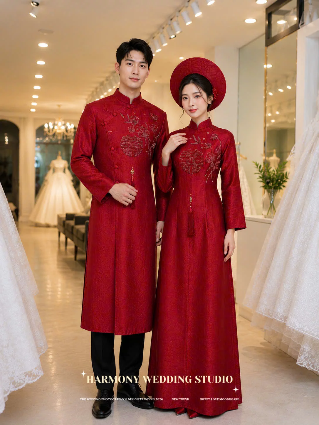 Mẫu áo dài thiết kế cao cấp Harmony Wedding - Hình 22
