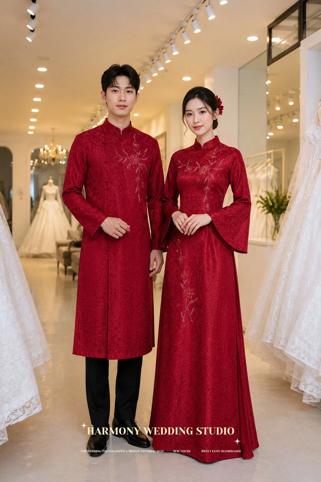 Mẫu áo dài thiết kế cao cấp Harmony Wedding - Hình 23