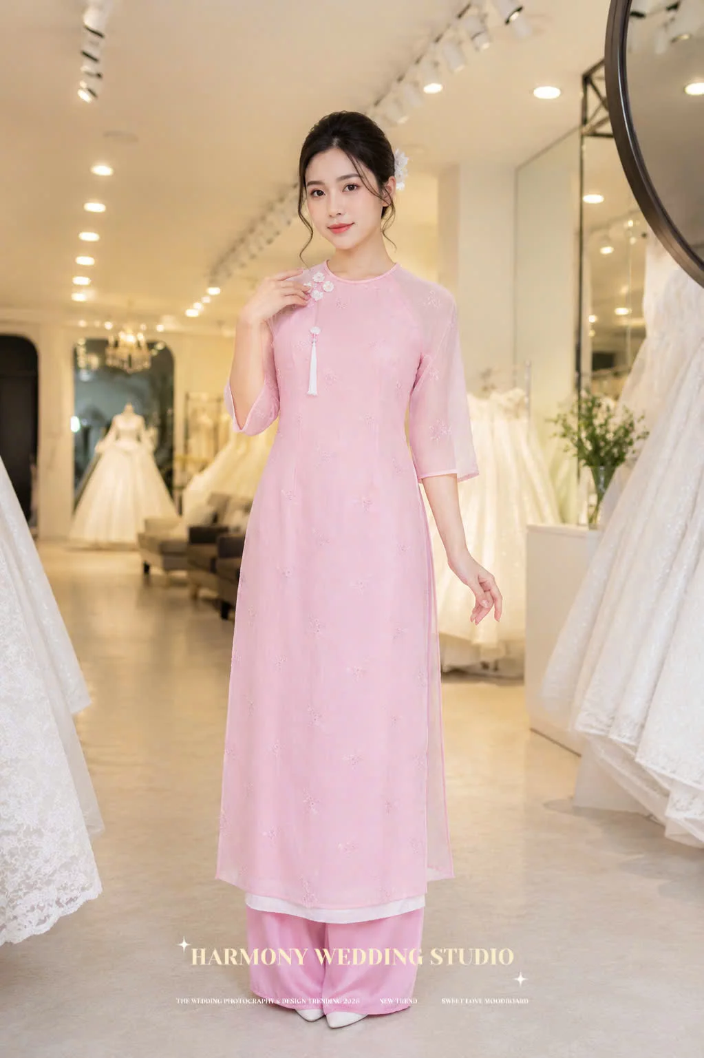 Mẫu áo dài thiết kế cao cấp Harmony Wedding - Hình 24